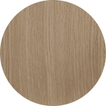 Ergo Operative desk detail. Light brown wood grain texture in a circular shape. Modern office furniture.