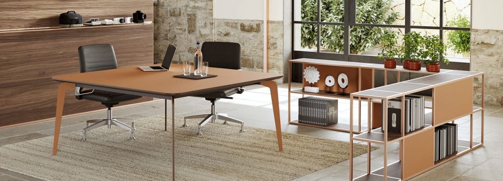 Alea Blade X Executive Meeting Table in a modern office setting. Contemporary design with clean lines.