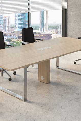 Wooden Cable Tower for efficient cable management in office spaces.