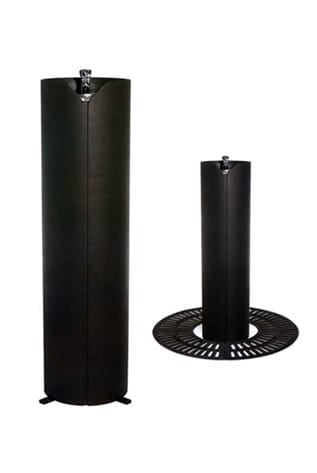 Sleek black Street Furniture. Modern urban design for specialized areas.