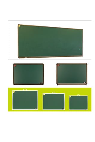 Green chalkboard Accessories for educational spaces.