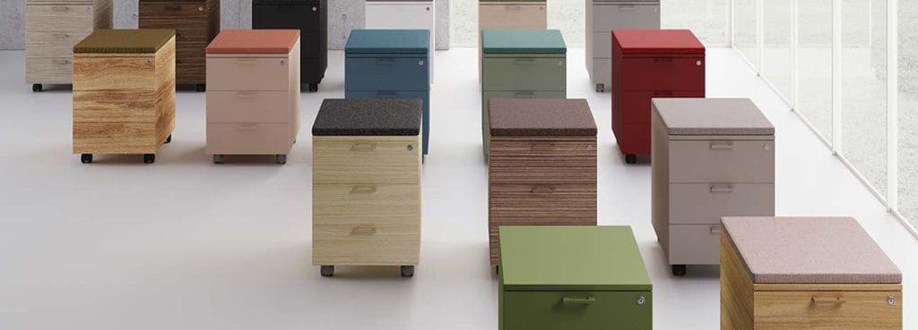 Colorful Universal Cabinets. Versatile office storage solutions with durable materials and modern design.