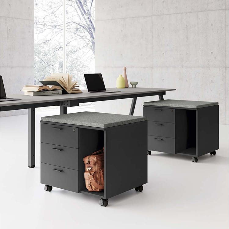 Modern gray Universal Cabinets with versatile storage and durable design for private offices.