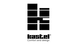 Λευκό λογότυπο Kastel. Λιτή κεφαλίδα με έμφαση στην άνεση και τον σχεδιασμό.