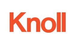 Πορτοκαλί λογότυπο Knoll. Λιτή κεφαλίδα.