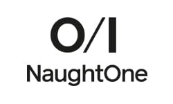 Λογότυπο NaughtOne σε λευκό φόντο.