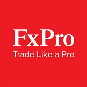 Λογότυπο FxPro σε κόκκινο φόντο. Ένας από τους πελάτες μας. Trade Like a Pro.