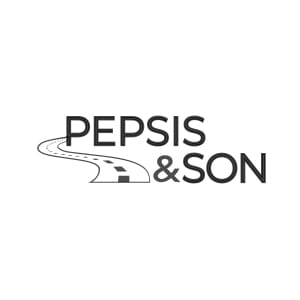 Λογότυπο της Pepsis & Son. Λογότυπο πελάτη με σχέδιο δρόμου.