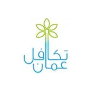 Λογότυπο της Takaful Oman. Πελάτης μας, με σχέδιο λουλουδιού.