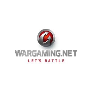Λογότυπο της Wargaming. Wargaming.net, Let's Battle. Στους πελάτες μας περιλαμβάνεται η Wargaming.
