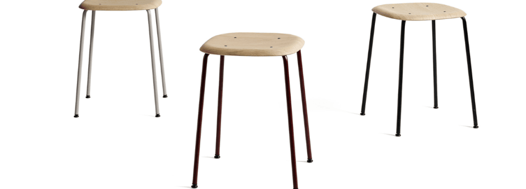 Σκαμπό HAY Soft Edge 70. Ξύλινο κάθισμα με ατσάλινα πόδια σε διάφορα φινιρίσματα. Μοντέρνος σχεδιασμός.