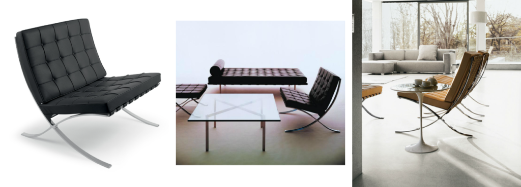 Barcelona Chair by Knoll, details.