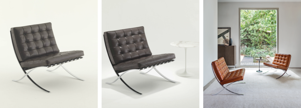 Barcelona Relax Chair by Knoll, details.
