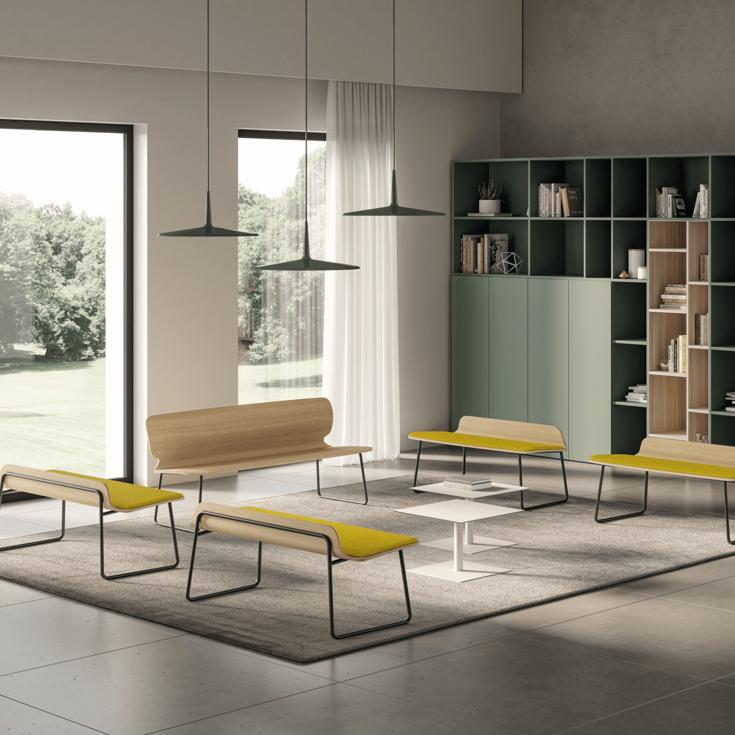 Kendra Bench by Kastel in a modern workplace