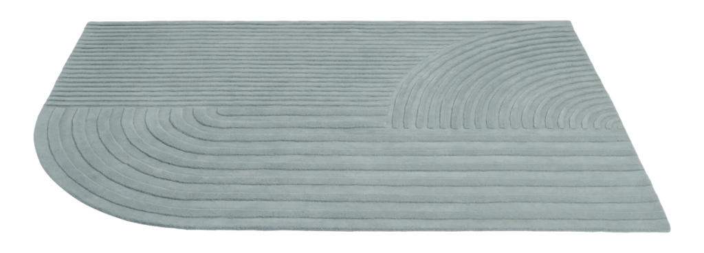 Muuto Relevo rug in sage green with rounded corner