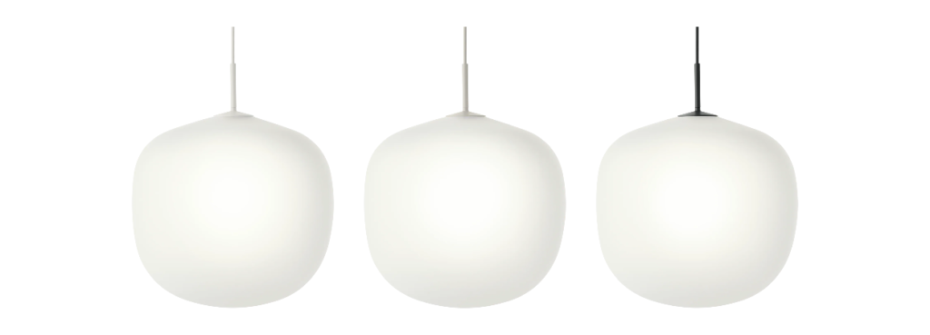 Muuto Rime pendant lamp in white, grey and black
