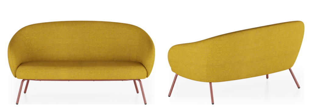 Καναπές Volta Sofa της Infiniti από μπροστά και από το πλάι.