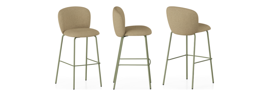 Σκαμπό Volta Stool της Infiniti από μπροστά, από το πλάι και από πίσω.