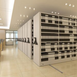 Mobile Archive Shelving with Handwheels