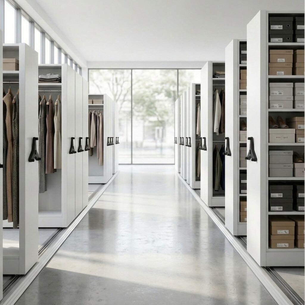 Mobile Archive Shelving with Handwheels