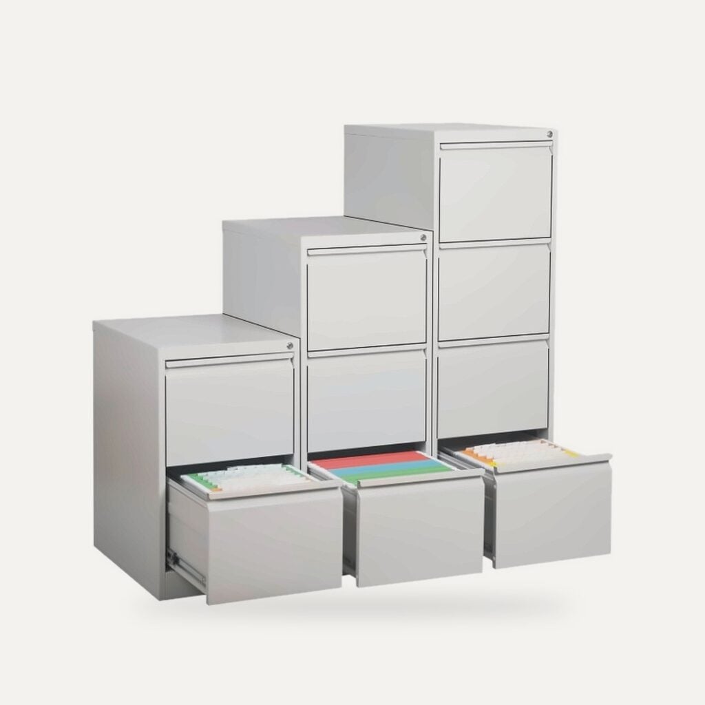 Steel 2- &amp; 3-Drawer Filing Cabinets (Roneo)