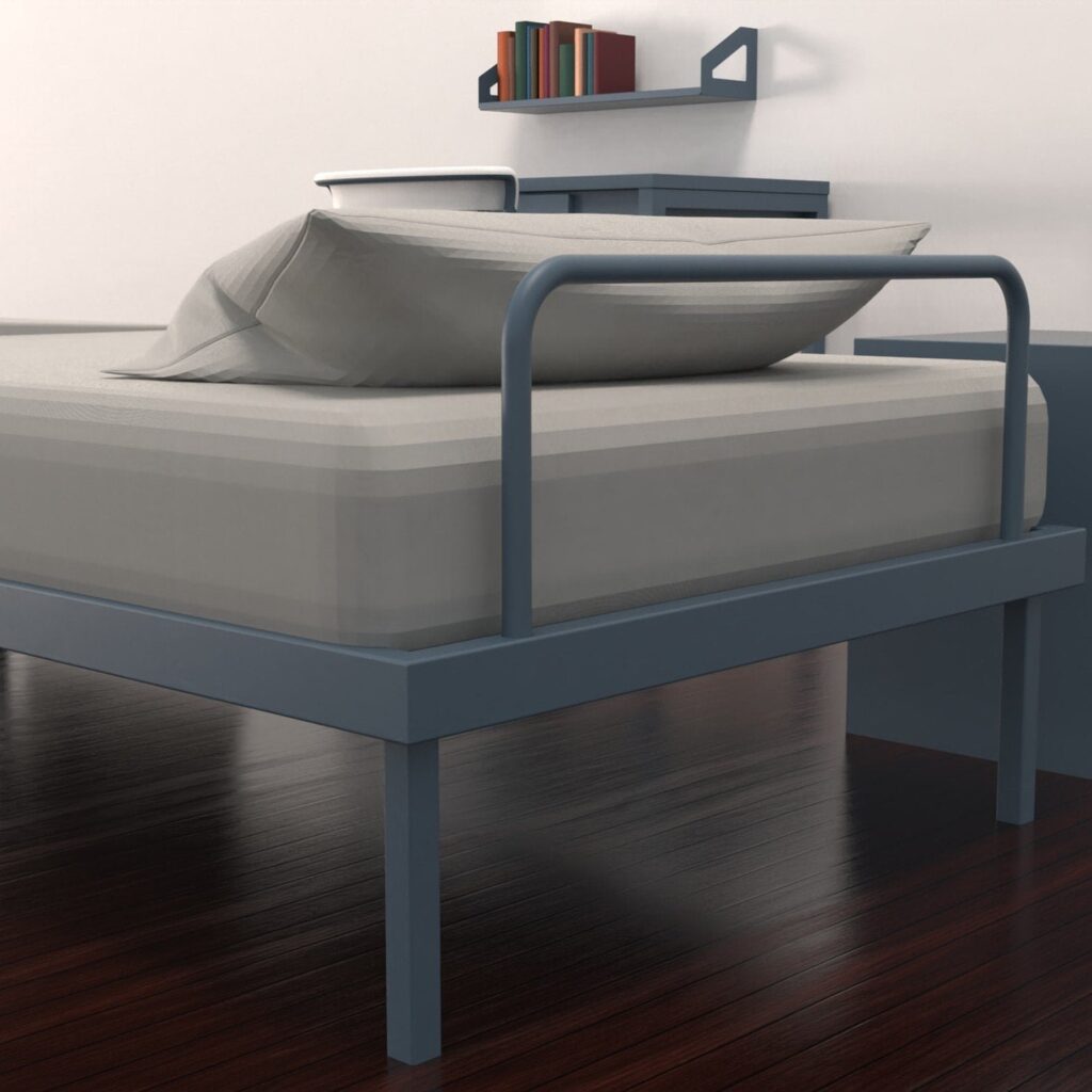 Steel Single Bed with Melamine Deck