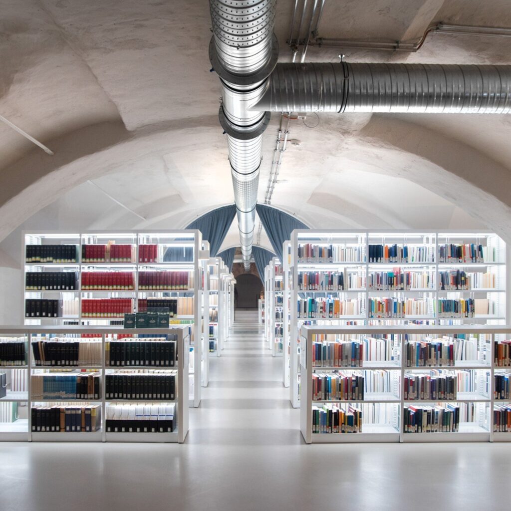 Tube-Frame Library Shelving